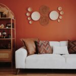 living space with a sofa and a storage rack