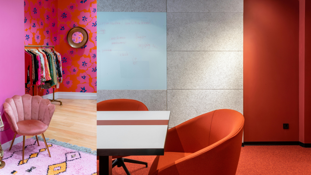 picture of two very bright interiors