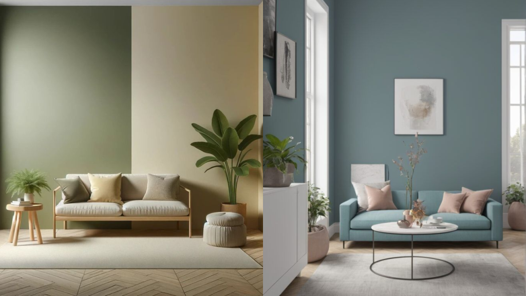 Living rooms painted in muted colors